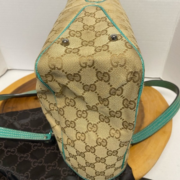 Gucci Sea Green Canvas Gussisma Tote w/Dustbag - Picture 9 of 14